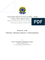 Algebra Linear - Matrizes Sistema e Determinante PDF