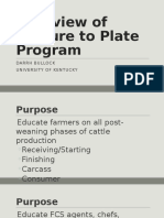 Overview of Pasture To Plate Program