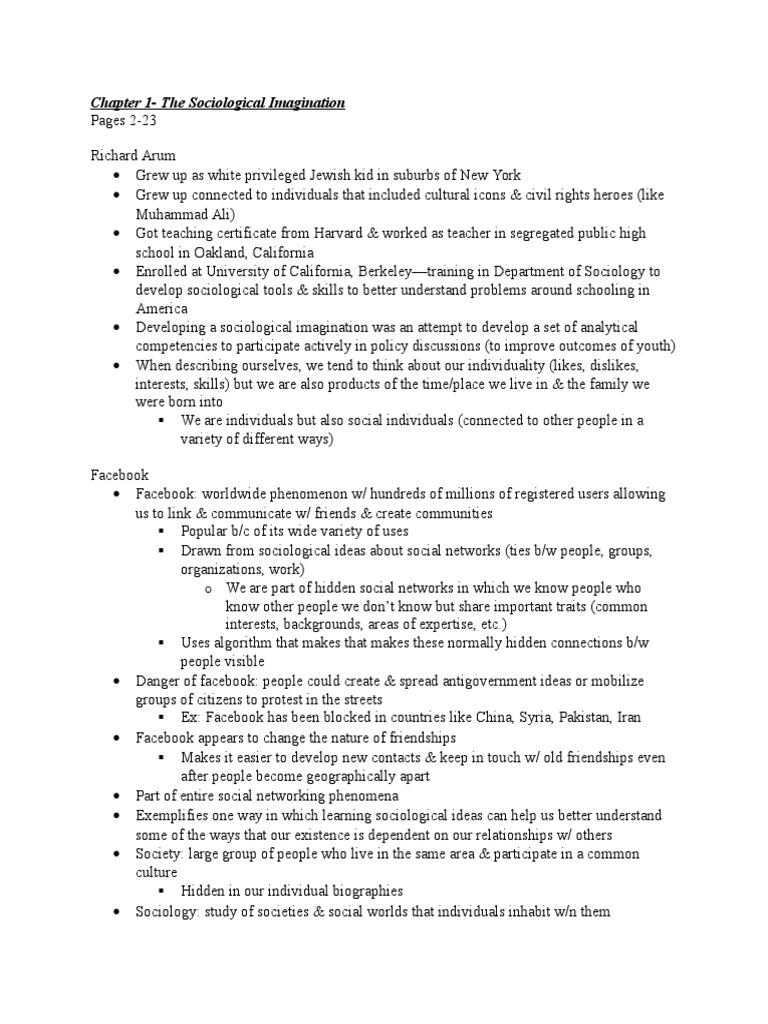 Sociological imagination quizlet picture