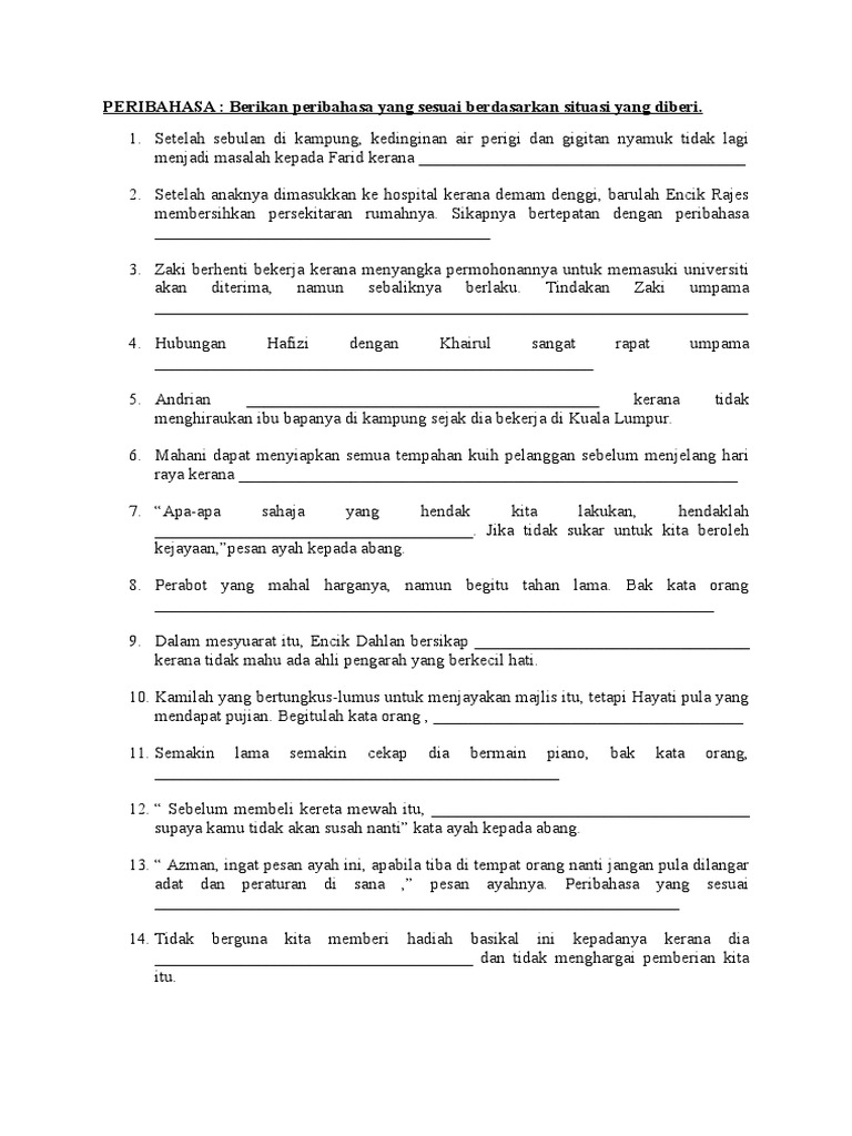 Peribahasa Latihan Yus Pdf