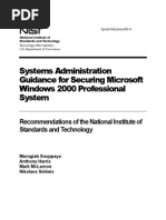 Z-Cetak-SP800-43-System Administration Guidance For Securing Windows 2000 Profesional System PDF