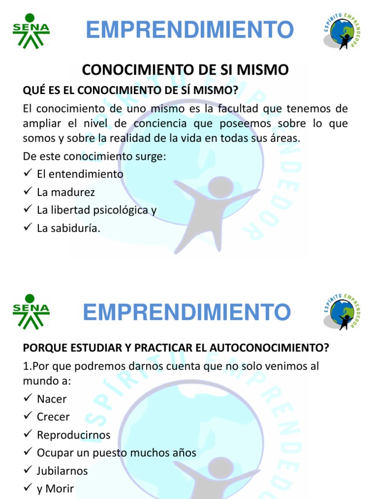 Conocimiento de Sí Mismo y Emprendimiento | PDF | Iniciativa ...