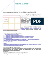 Konsep Matematika (KoMa) : Aturan Perkalian, Aturan Penjumlahan, Dan Faktorial