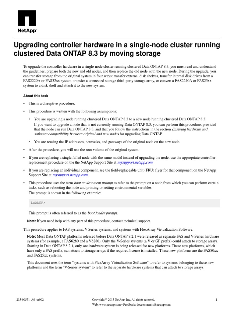 Upgrading Controller Hardware in A Singlenode | PDF | Booting ...
