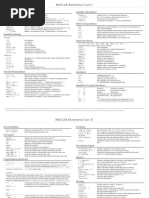 MATLAB Reference Card