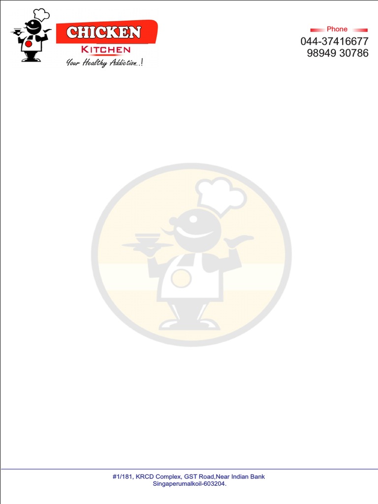 Chicken Kitchen Letter | PDF