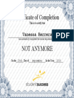 Certificate of Completion: Vanessa Herrera