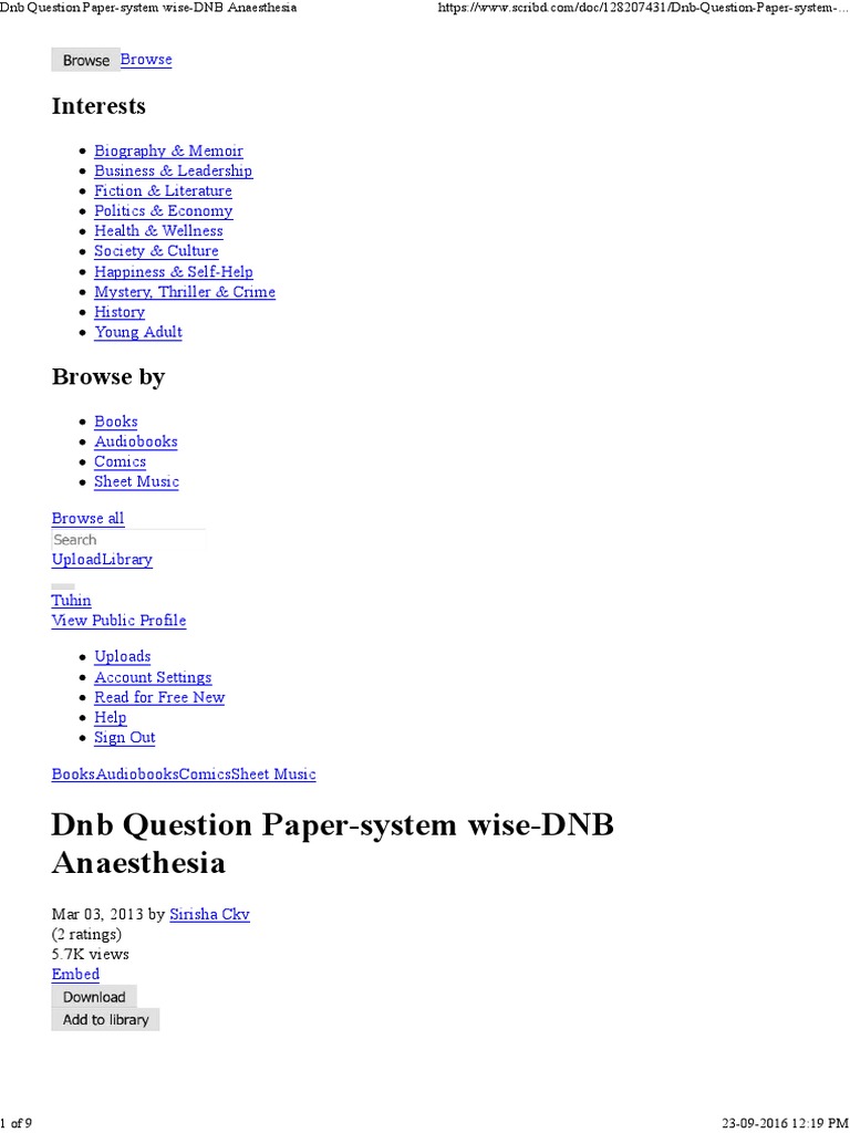 DNB Question PaperSystem WiseDNB Anaesthesia PDF Anesthesia Surgery