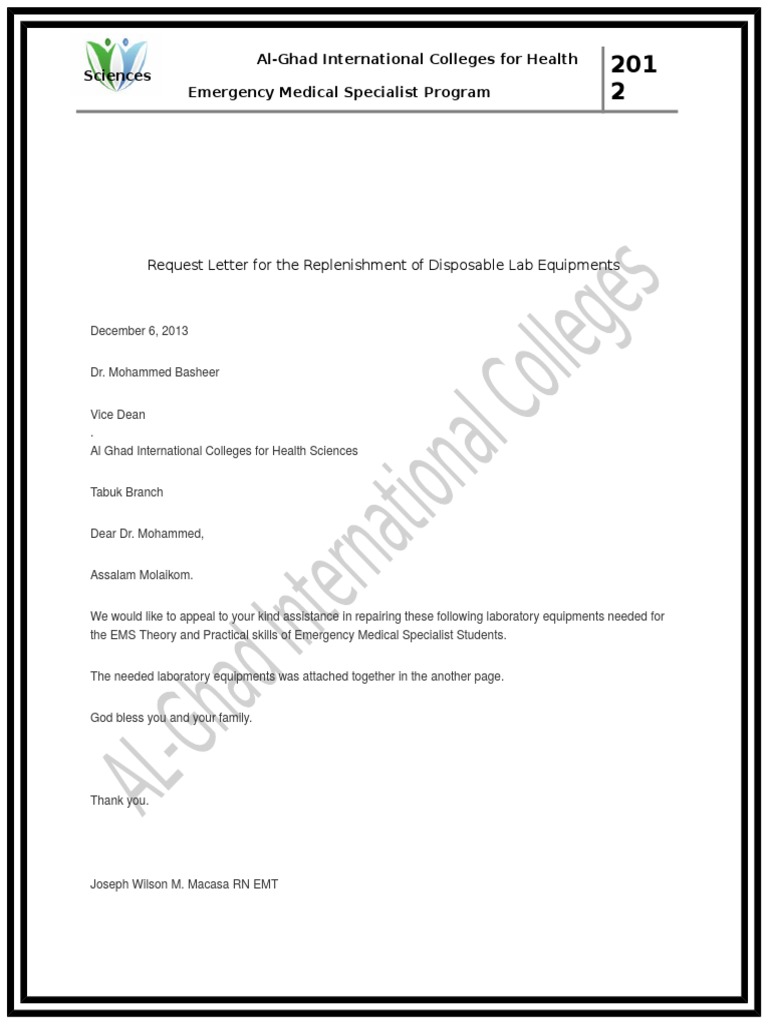 Request for Lab Equipment Repairs | PDF | Technology & Engineering