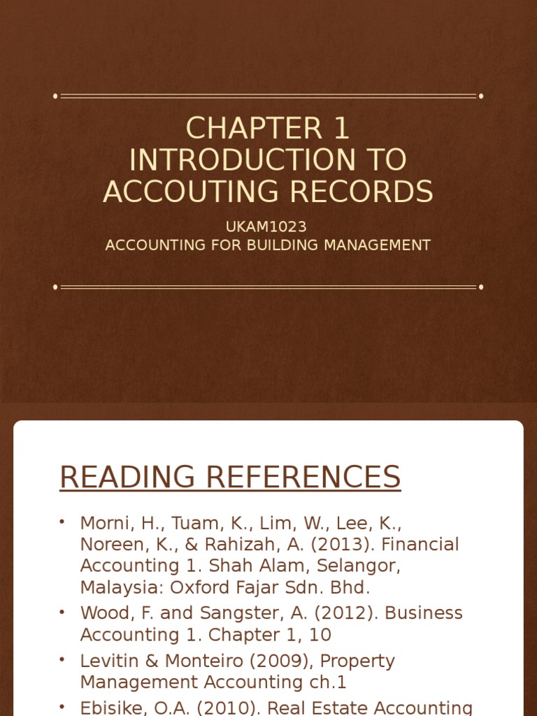 Introduction to Accounting Records | PDF | Debits And Credits | Balance ...