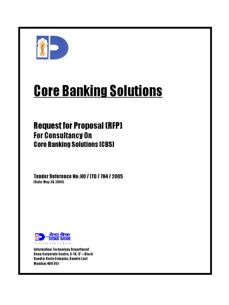 RFP for Core Banking Solutions Consultancy | PDF | Request For Proposal ...