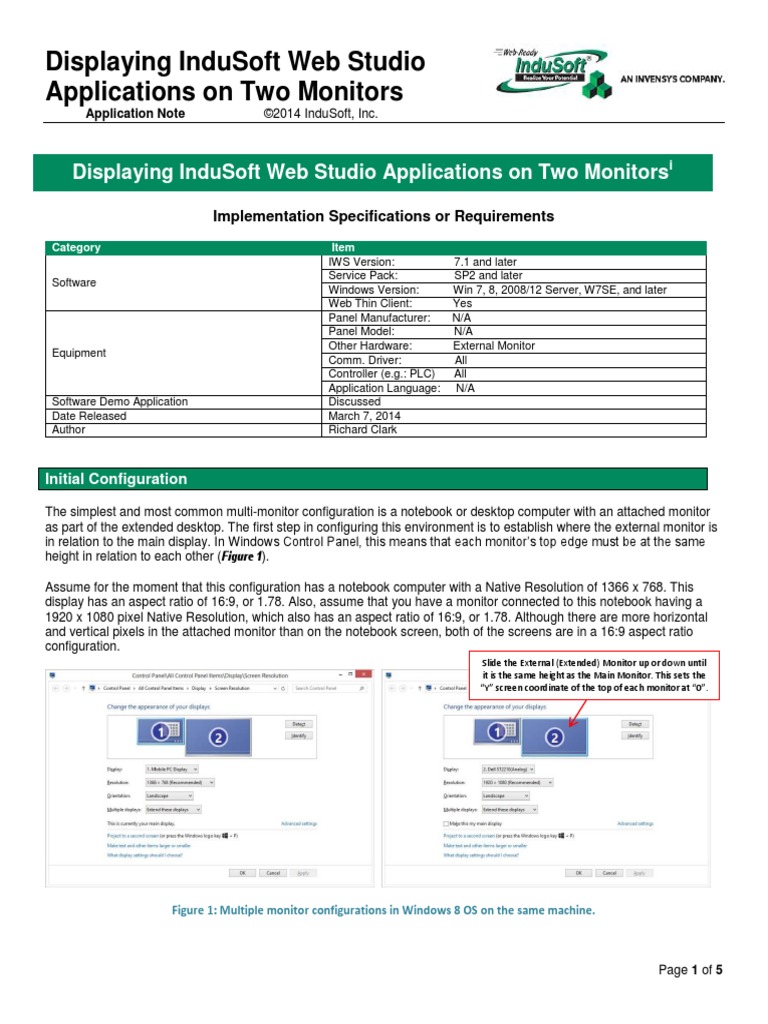 How To Display InduSoft Web Studio Applications On Two Monitors | PDF ...