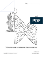 Find Your Way Through The Maze and Then Draw A Tie On The Clown