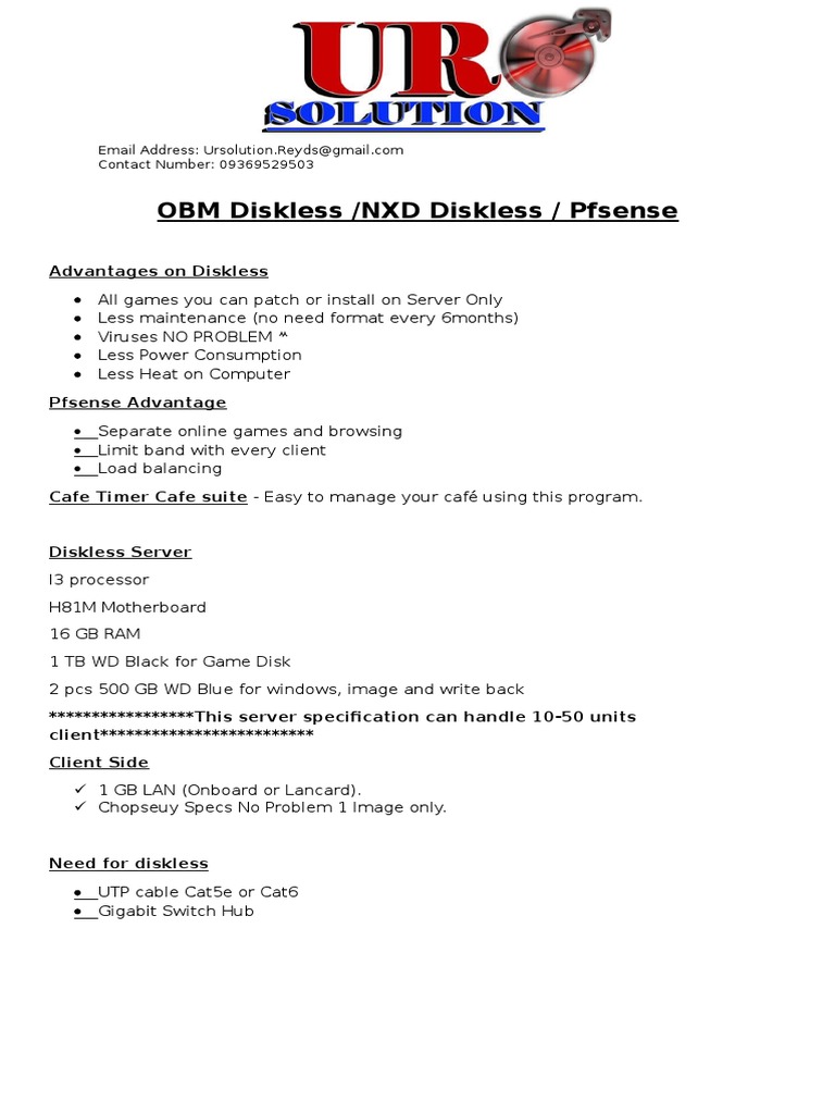 Diskless Server Setup for Gaming Cafés | PDF | Computer Architecture ...