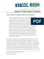 Lo Sano y Lo Patológico en Terapia Cognitivo-Conductual