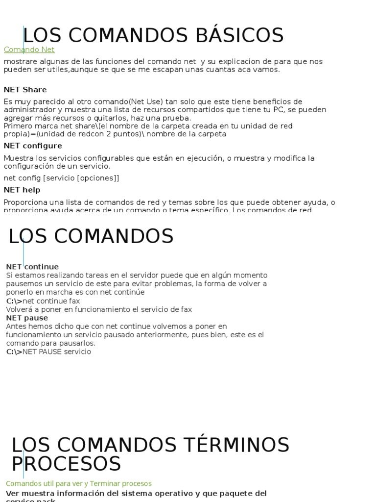 Comandos Básicos de Windows CMD | PDF | Ingeniería de software ...