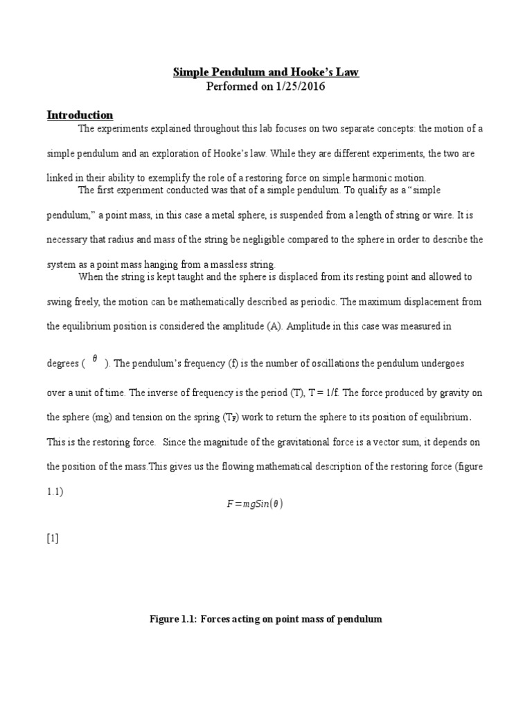 Physics 232 Lab Report | PDF | Pendulum | Force