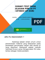 Radiografi Test Pada Pengelasan Pipa Di PT Sucufindo