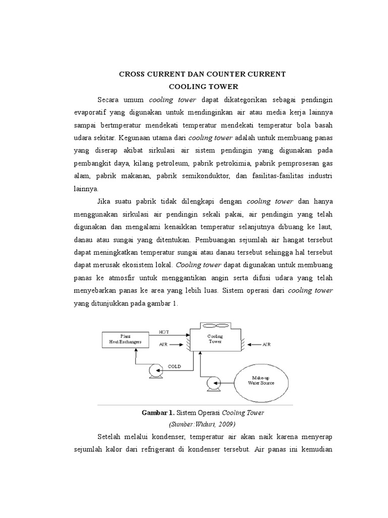 Tipe Aliran pada Cooling Tower | PDF | Teknologi & Rekayasa