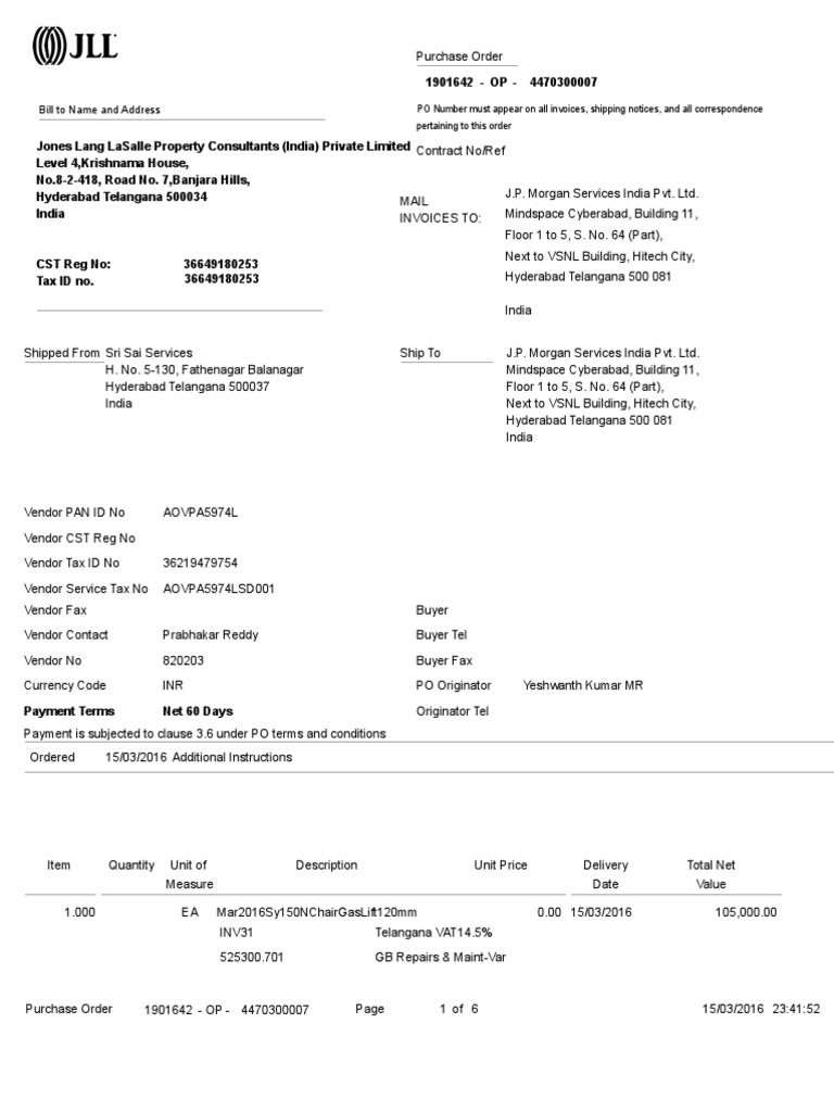 Jones Lang LaSalle Invoice Guidelines | PDF | Invoice | Indemnity