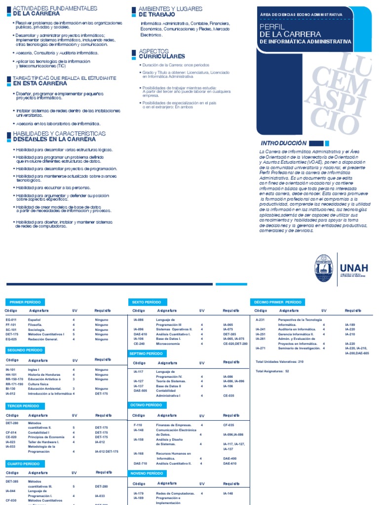 Plan de Estudios Informatica Administrativa PDF | PDF