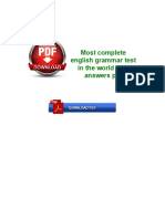 Most Complete English Grammar Test in The World With Answers PDF