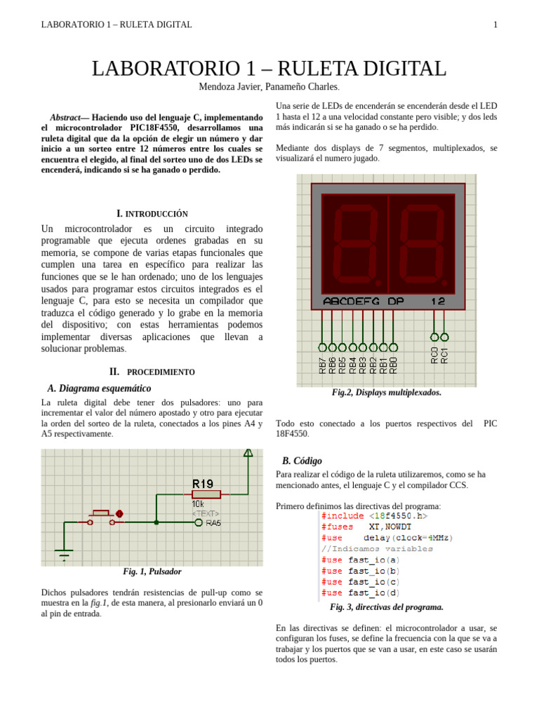Ruleta Digital con Arduino y PIC | PDF | Microcontrolador | Lenguaje de ...