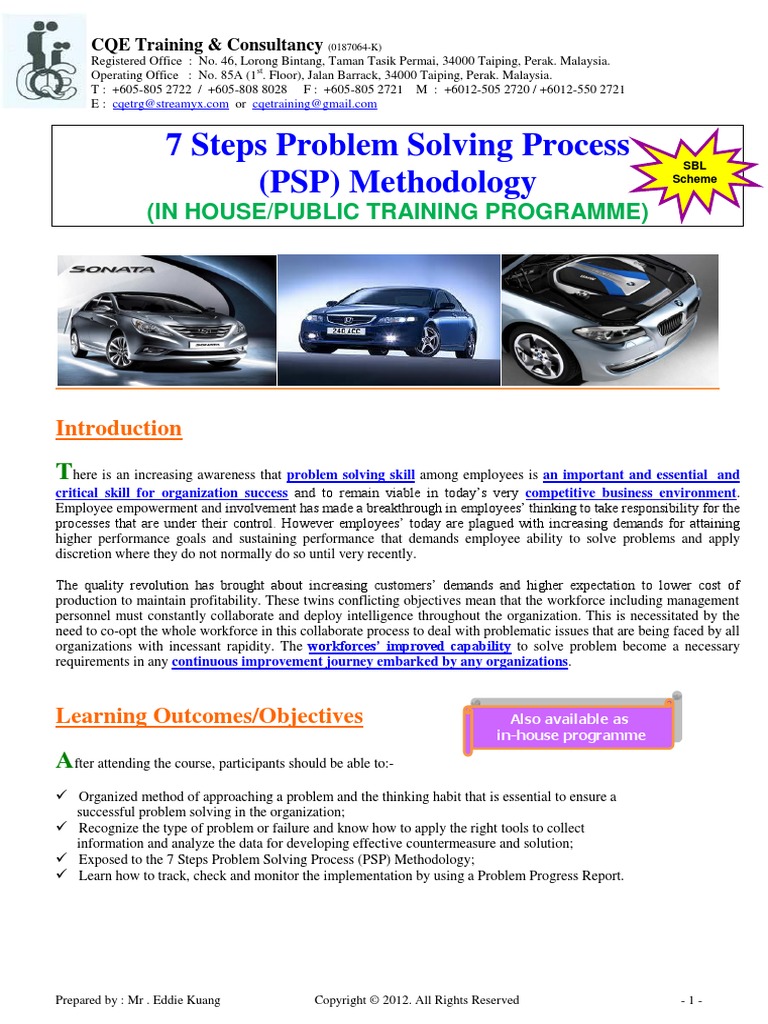 7 Steps Problem Solving Process Methodology | Employment | Cognition