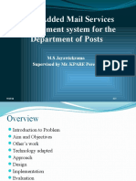 Value Added Mail Services Management System For The Department of Posts