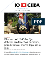 DDC Hoy: El Acuerdo UE-Cuba Fija Deberes en Derechos Humanos, Pero Blinda El Marco Legal de La Isla