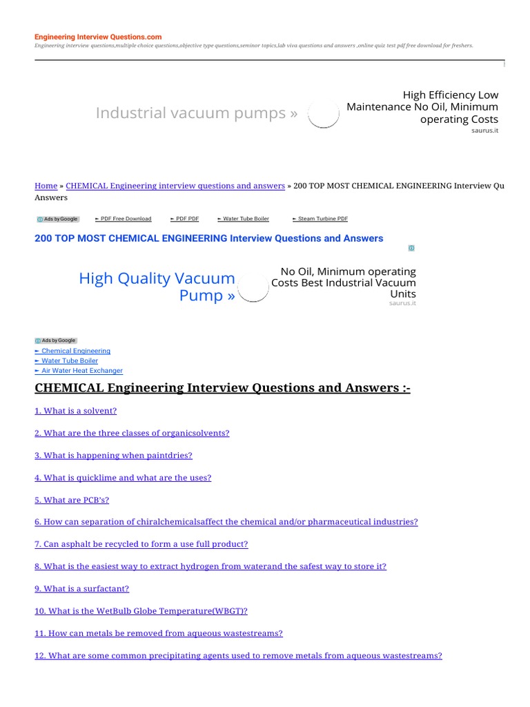 BASIC CHEMICAL ENGINEERING INTERVIEW QUESTIONS ANSWERS PDF intelligence overview
