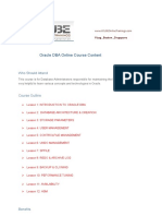 Oracle DBA Online Course Content
