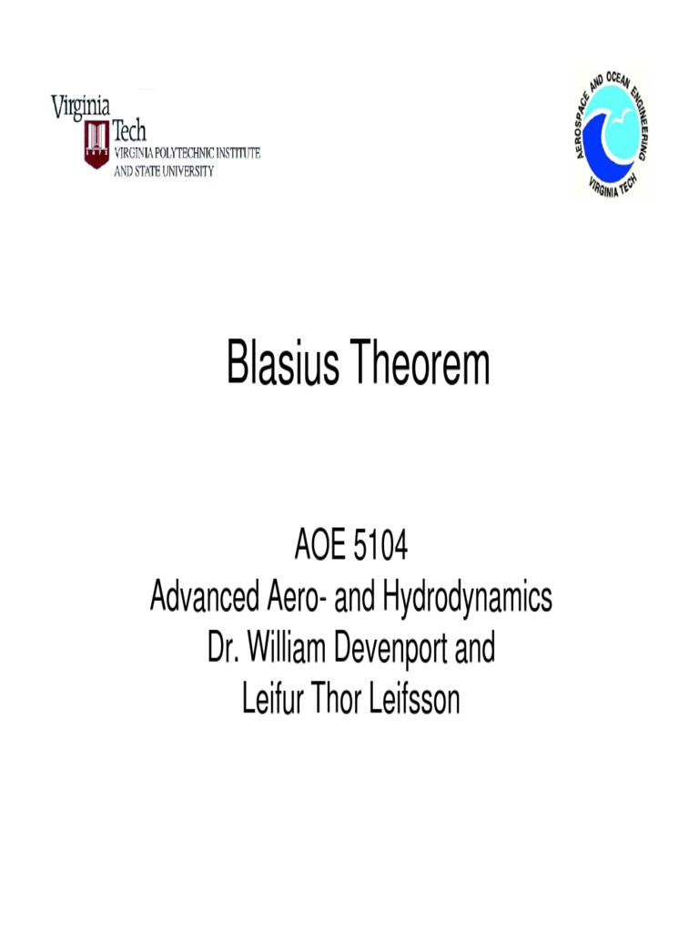 Blasius Theorem Pdf Lift Force Aerospace Engineering