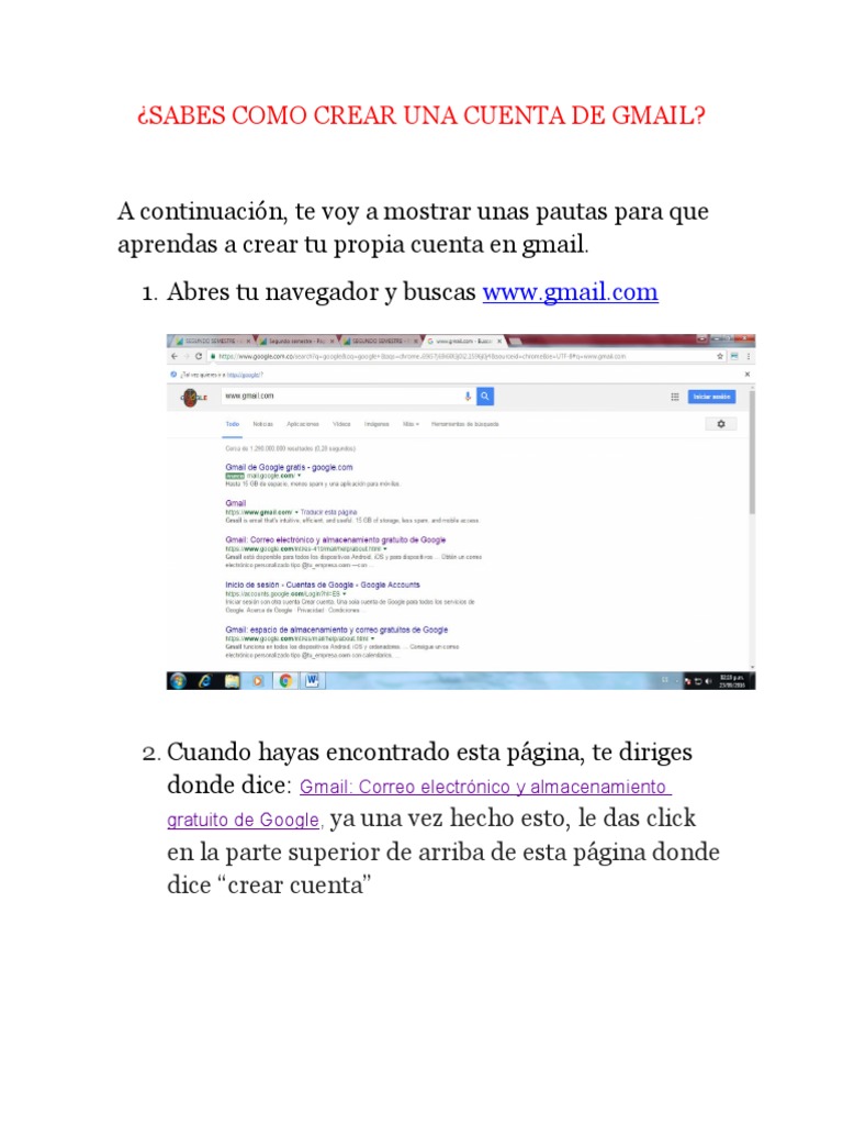 Cómo crear cuenta en Gmail paso a paso | PDF | Gmail | Internet