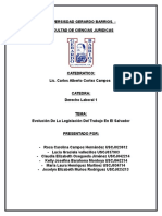 Evolucion de La Legislacion Del Trabajo en El Salvador