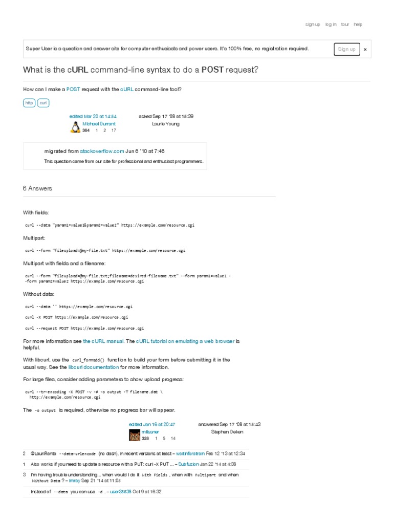 A Comprehensive Guide to Making HTTP POST Requests with cURL | PDF ...