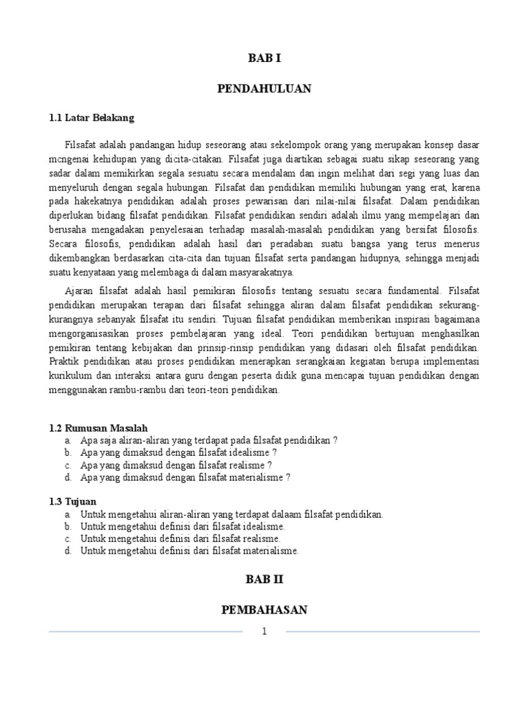 Makalah Aliran Aliraan Filsafat Pendidikan Pdf