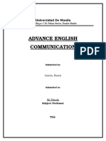 Advance English Communication: Universidad de Manila