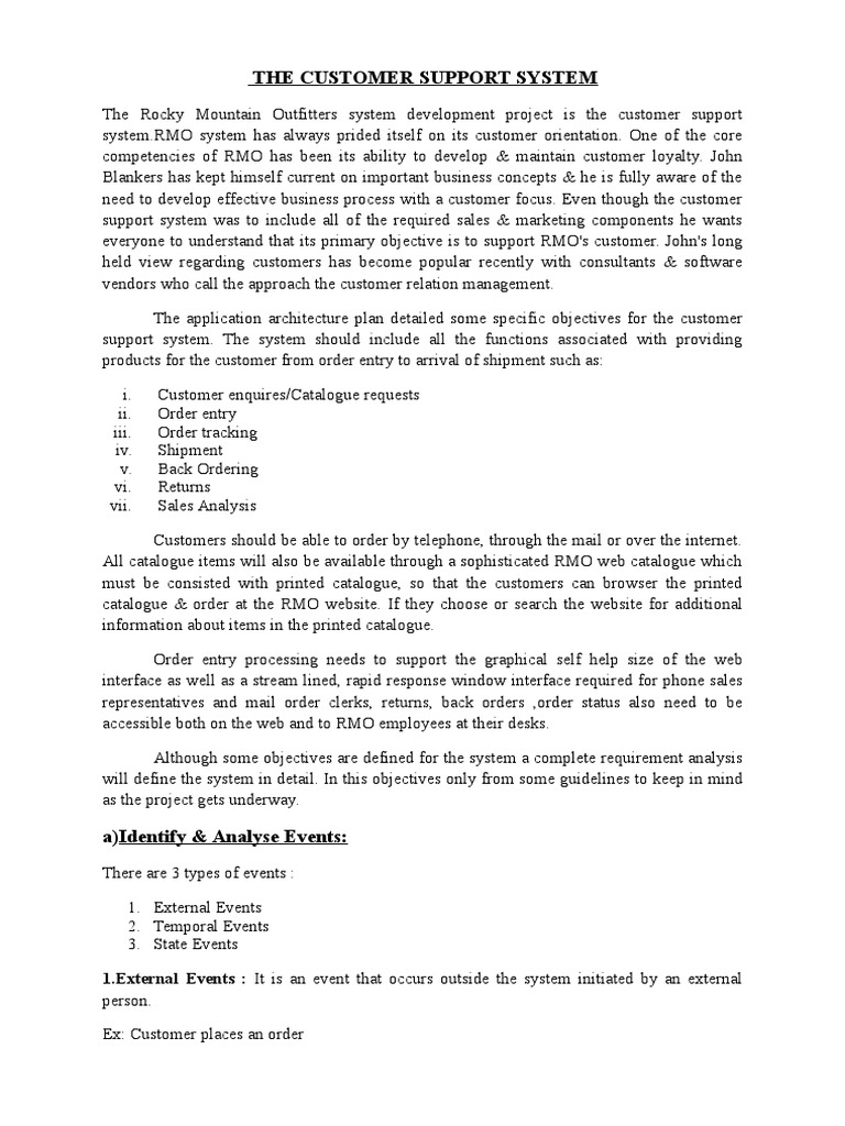 The Customer Support System Uml Lab Manual PDF Use Case System