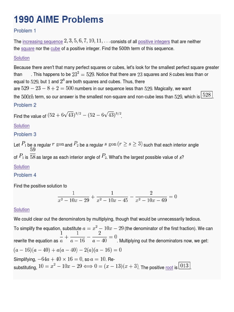 1990 AIME Problems PDF Fraction (Mathematics) Triangle