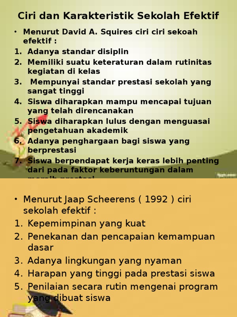 Karakteristik Sekolah Efektif di Indonesia | PDF | Karier & Perkembangan