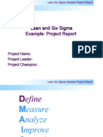 Six Sigma Report Out Template