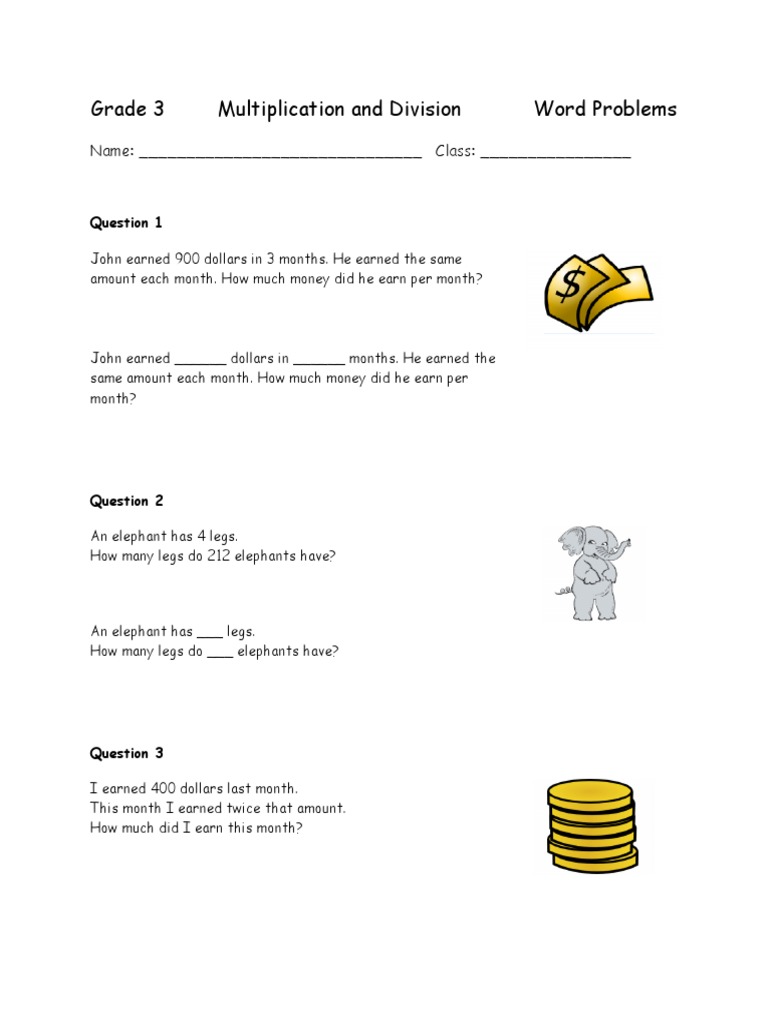 Grade 3 Multiplication and Division I | PDF
