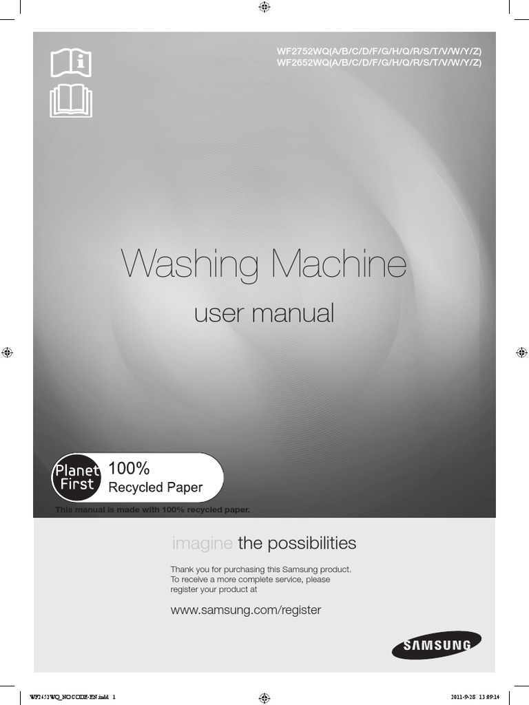 User Manual Samsung Washing Machine PDF Washing Machine Laundry