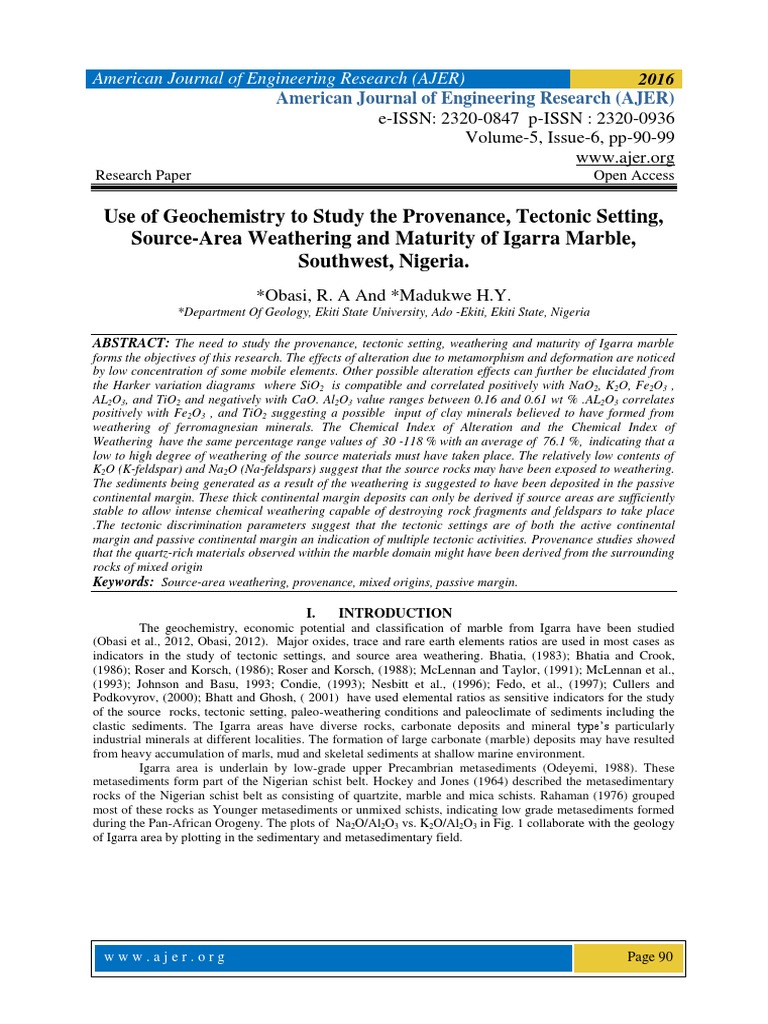 Geochemical Analysis of Igarra Marble | PDF | Sedimentary Rock | Weathering