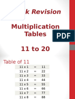 Tables - 11 To 20