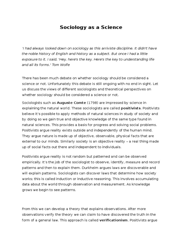 Sociology As A Science Pdf