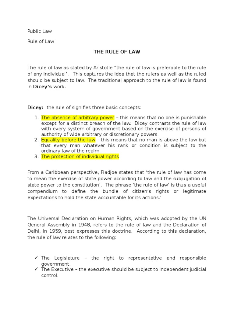Lect. 7 Concept of The Rule of Law | PDF | Rule Of Law | Remand (Detention)