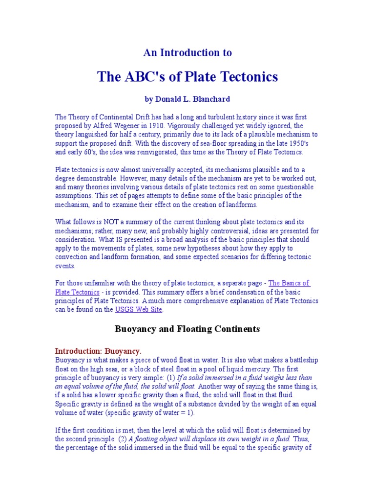 An Introduction to Plate Tectonics Plate Tectonics Mantle (Geology)