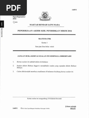 Trial Spm 2016 Mrsm Skema 1449 1 Pdf
